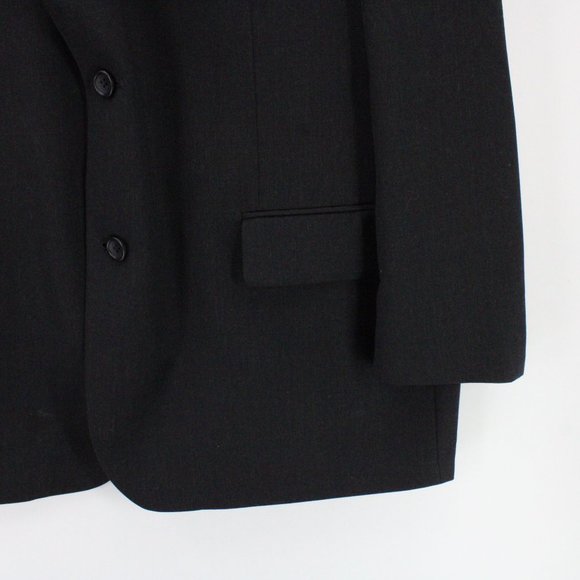 Joseph Feiss Blazer Mens Black Two Button Front 100% Wool Size 48 Short/46 Waist - Picture 4 of 10